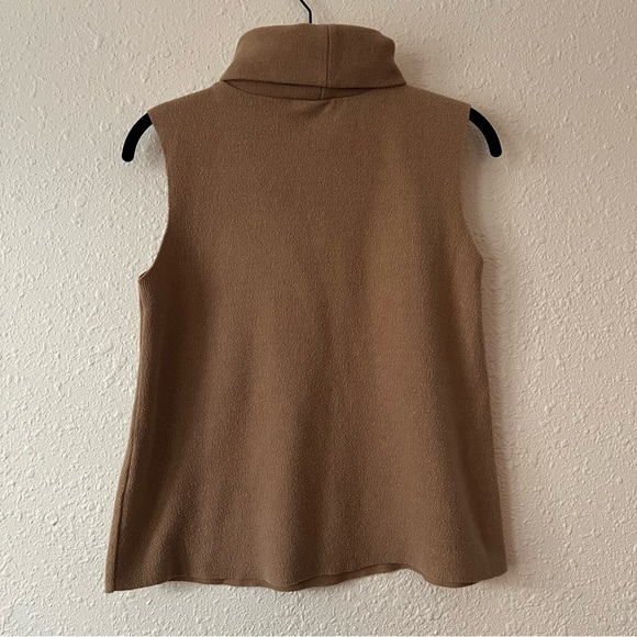 Zara Sleeveless Mock Neck Sweater Size Small Brown - Picture 4 of 4